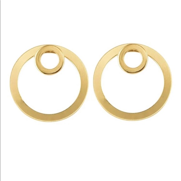 🆕 Gold Rings Ear Jackets - Picture 3 of 4